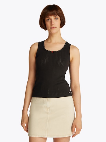 Tommy Jeans - Top en negro: frente
