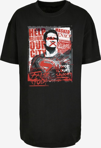 T-shirt oversize 'Batman v Superman False God' F4NT4STIC en noir : devant