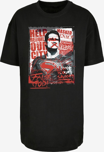 F4NT4STIC T-shirt oversize 'Batman v Superman False God' en anthracite / rouge / noir / blanc cassé, Vue avec produit
