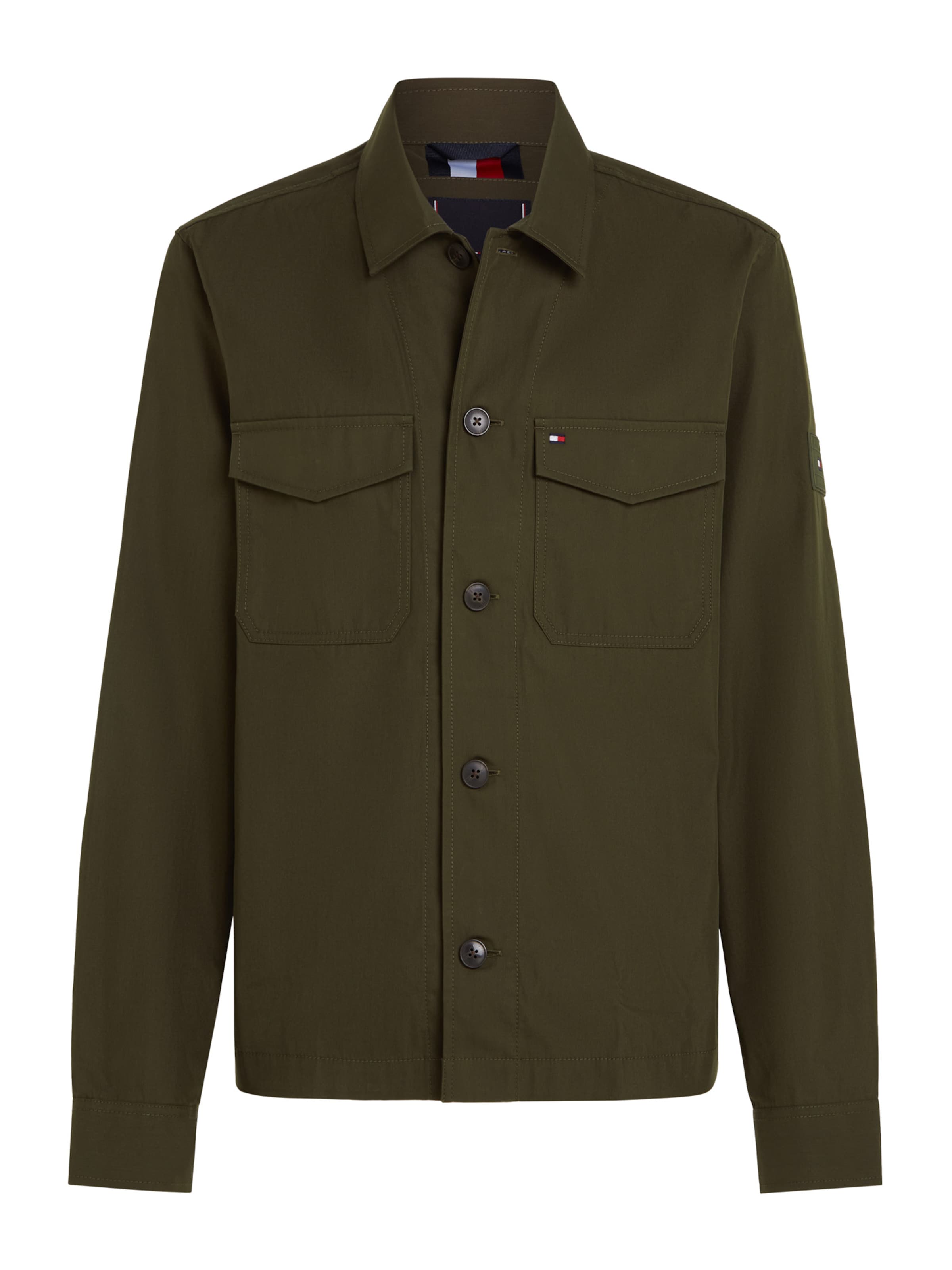 zaļš TOMMY HILFIGER Starpsezonu jaka: no priekšpuses