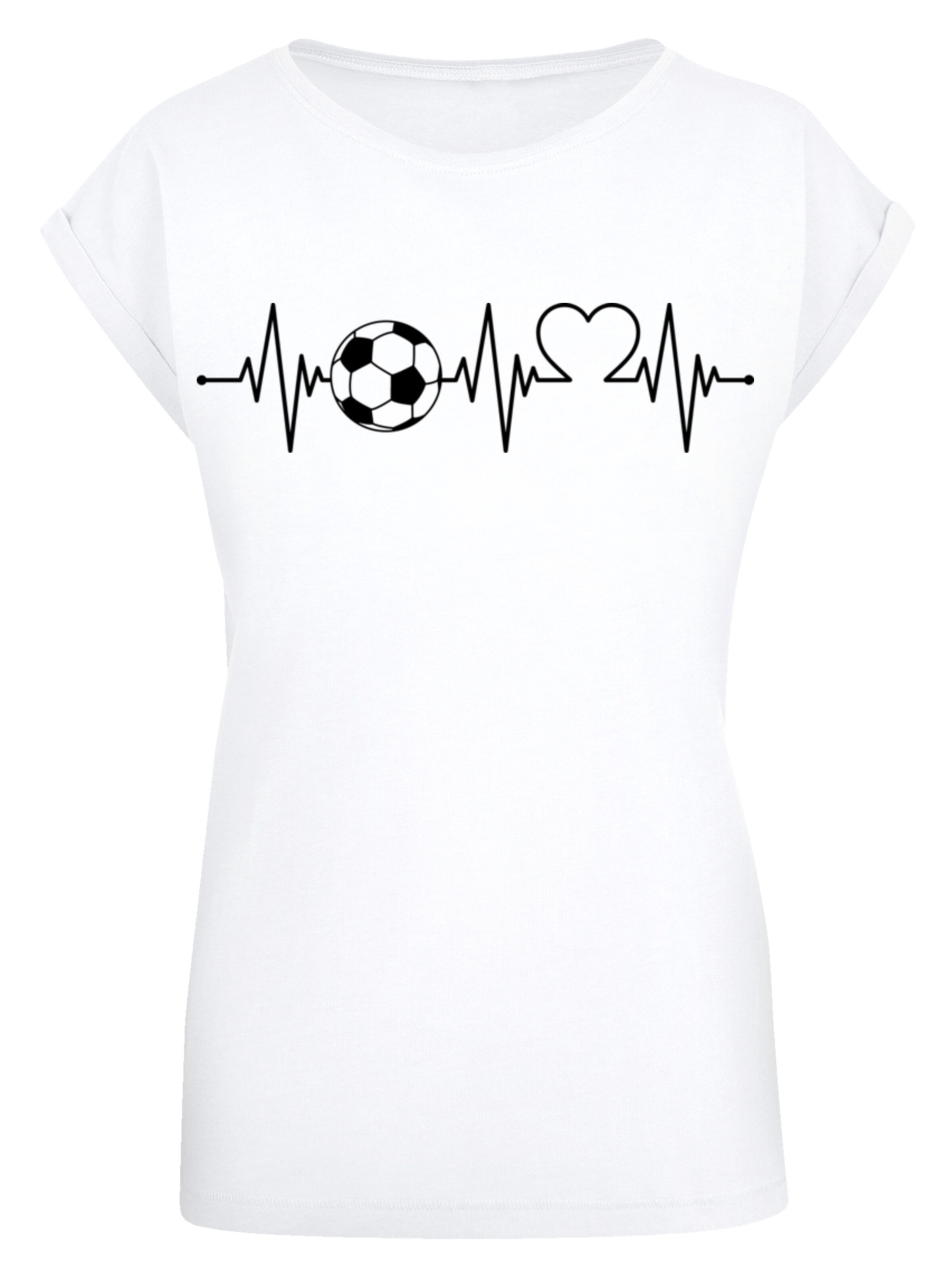 F4NT4STIC Shirt 'Heartbeat Soccer' in White: front
