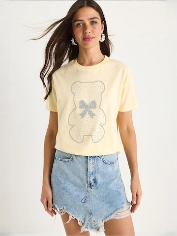 T-shirt Bianco Lucci en jaune