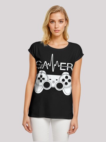 T-shirt 'Gamer Heartbeat' F4NT4STIC en noir : devant