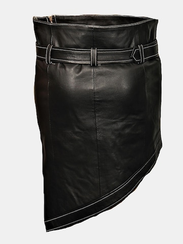 Be  Noble Rok 'Lederrock diagonal' in Zwart