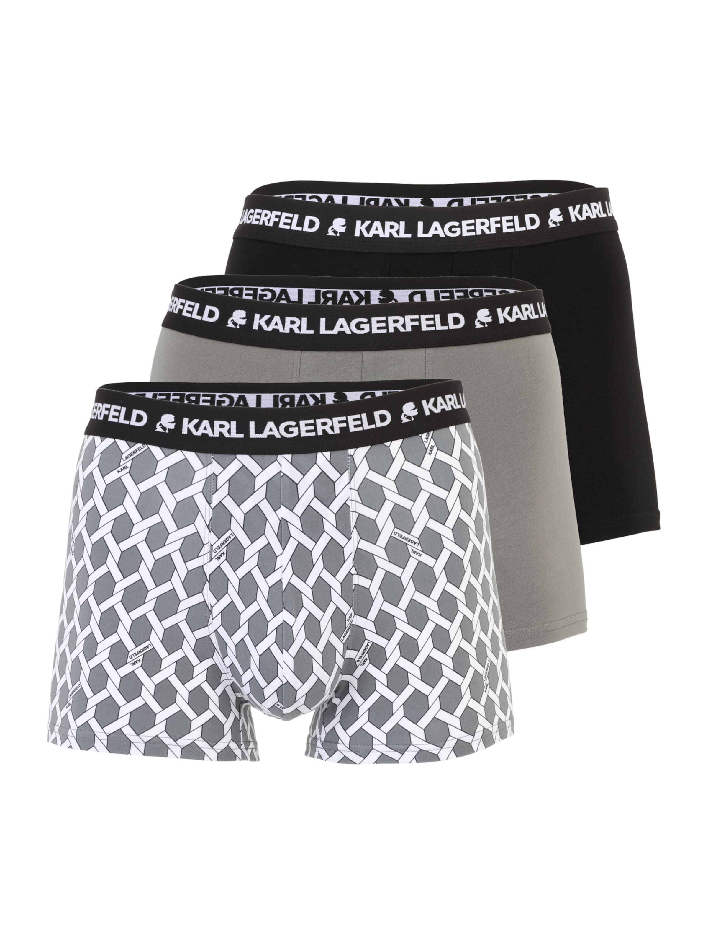 Boxer trumpikės iš Karl Lagerfeld, spalva – pilka / juoda / balta, Prekių apžvalga