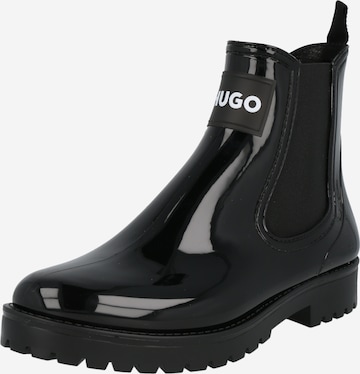 HUGO Red Rubber Boots 'Tabita' in Black: front