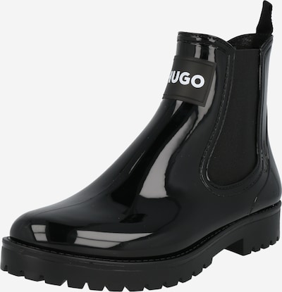 HUGO Red Bottes en caoutchouc 'Tabita' en noir / blanc, Vue avec produit