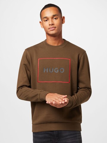 HUGO Red Sweatshirt 'Delery' i brun: framsida
