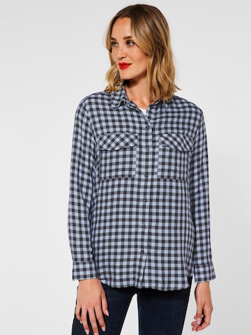 STREET ONE Blouse 'Vichy' in Blauw: voorkant