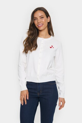 SAINT TROPEZ Cardigan 'Valentina' i hvid: forside