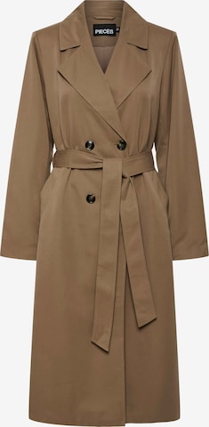 Manteau mi-saison 'Scarlett' PIECES en marron : devant