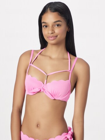 Hunkemöller Balconette Bikini felső 'Scallop' - rózsaszín: elől