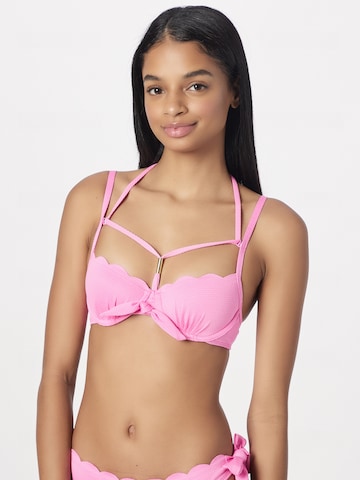 Balconnet Hauts de bikini 'Scallop' Hunkemöller en rose : devant