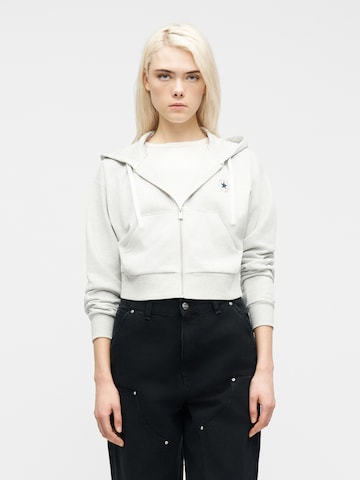 CONVERSE - Sudadera con cremallera en gris: frente