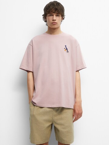 T-Shirt Pull&Bear en rose : devant