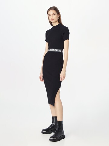 Karl Lagerfeld - Vestido de punto en negro: frente