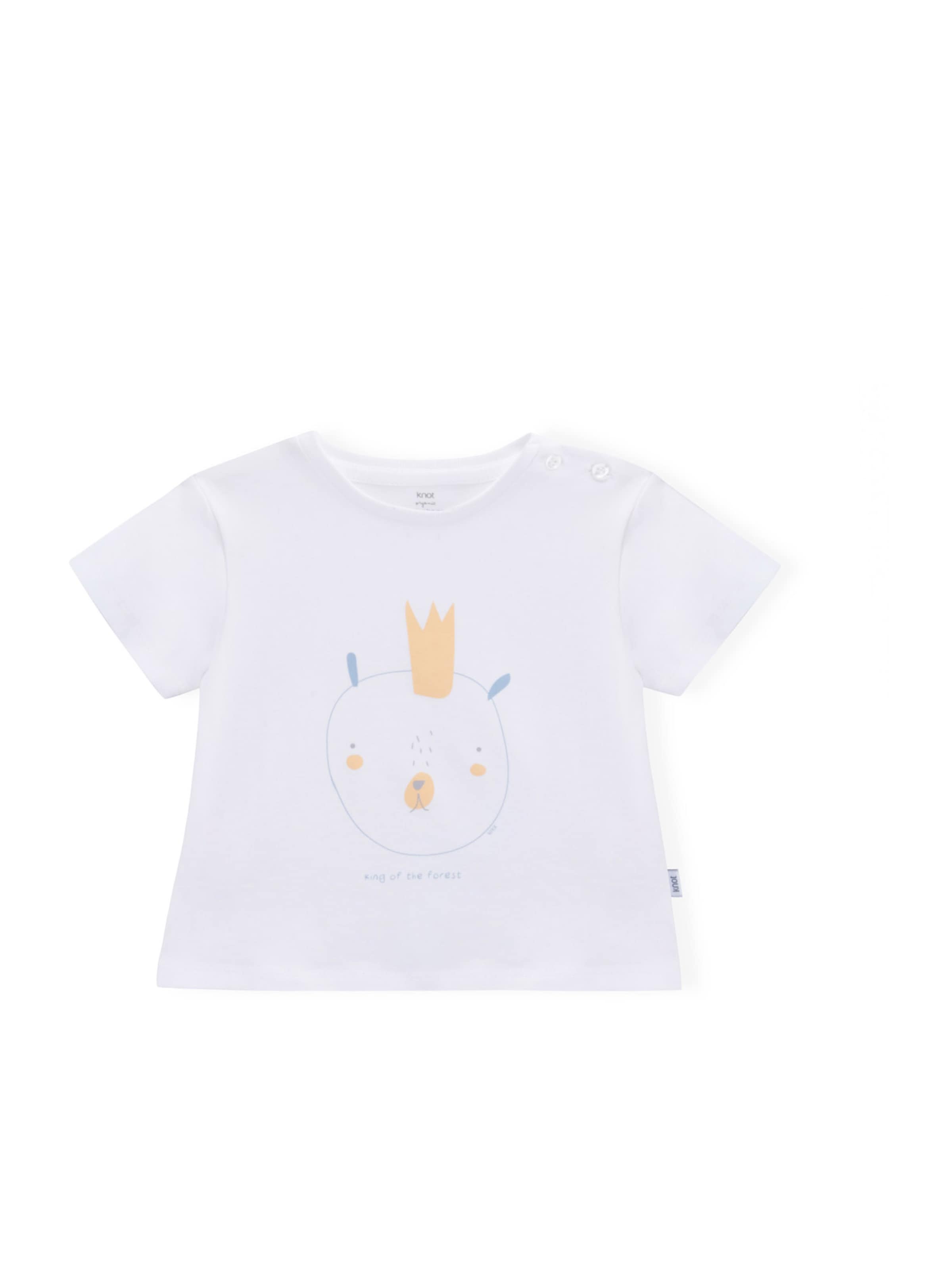 balts KNOT T-Krekls 'King of the Forest': no priekšpuses