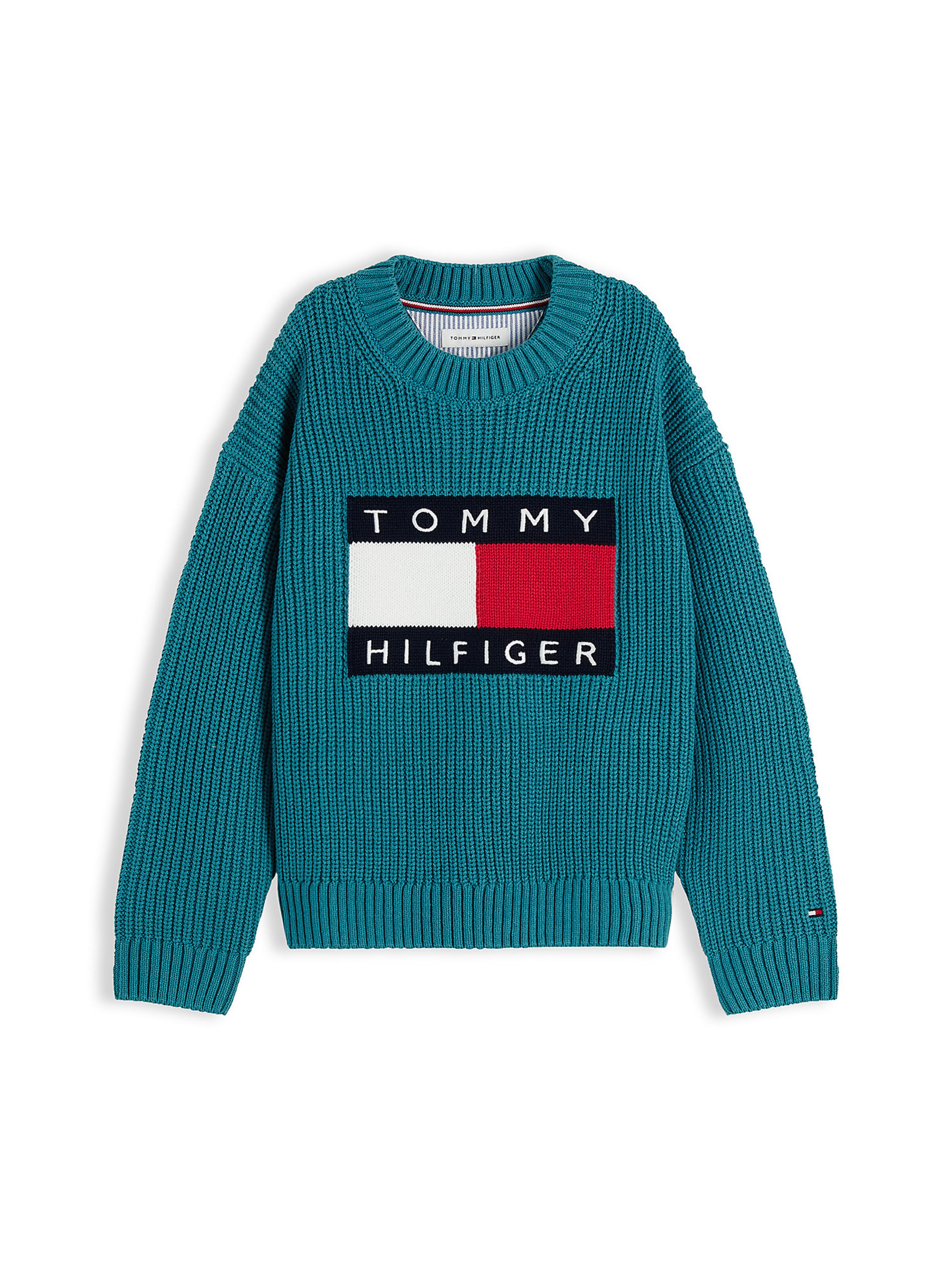 TOMMY HILFIGER Pullover 'Heritage' in Grün: Vorderseite