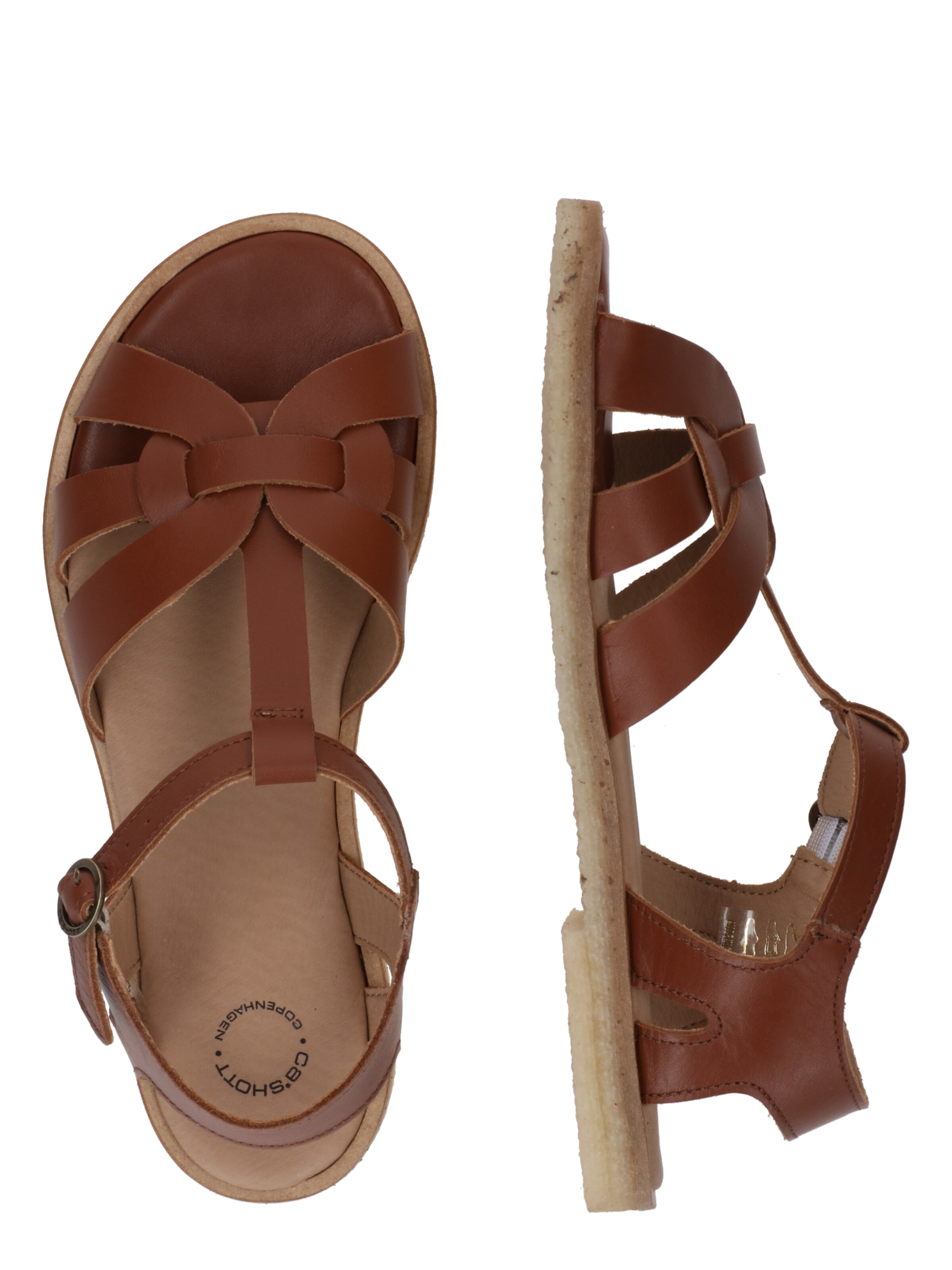 Ca'Shott Remmisandaalit 'Gitta' värissä ruskea