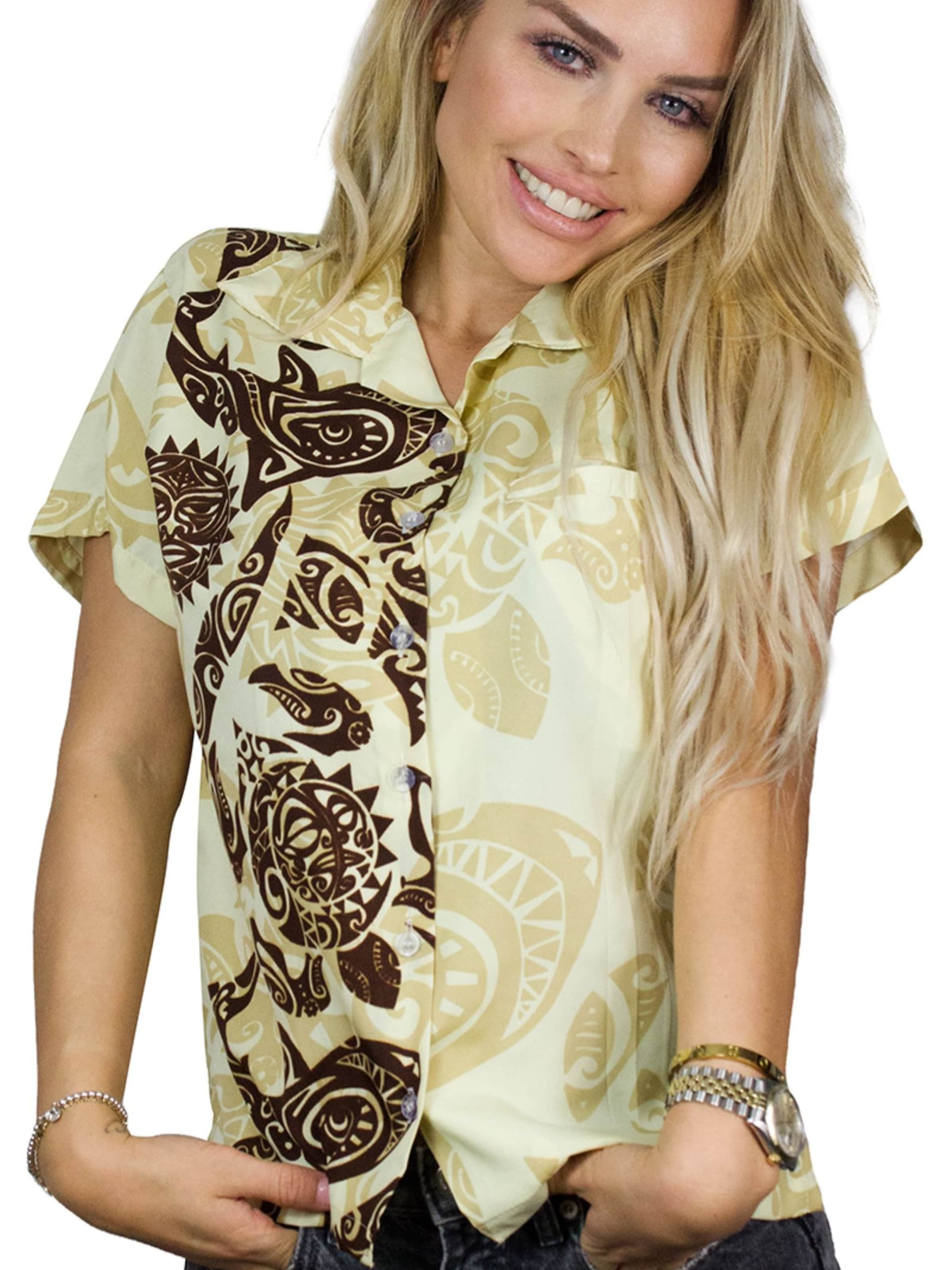 King Kameha Bluse 'Maori Wedding'‌‌‌‌‌‌‌‌ in Beige