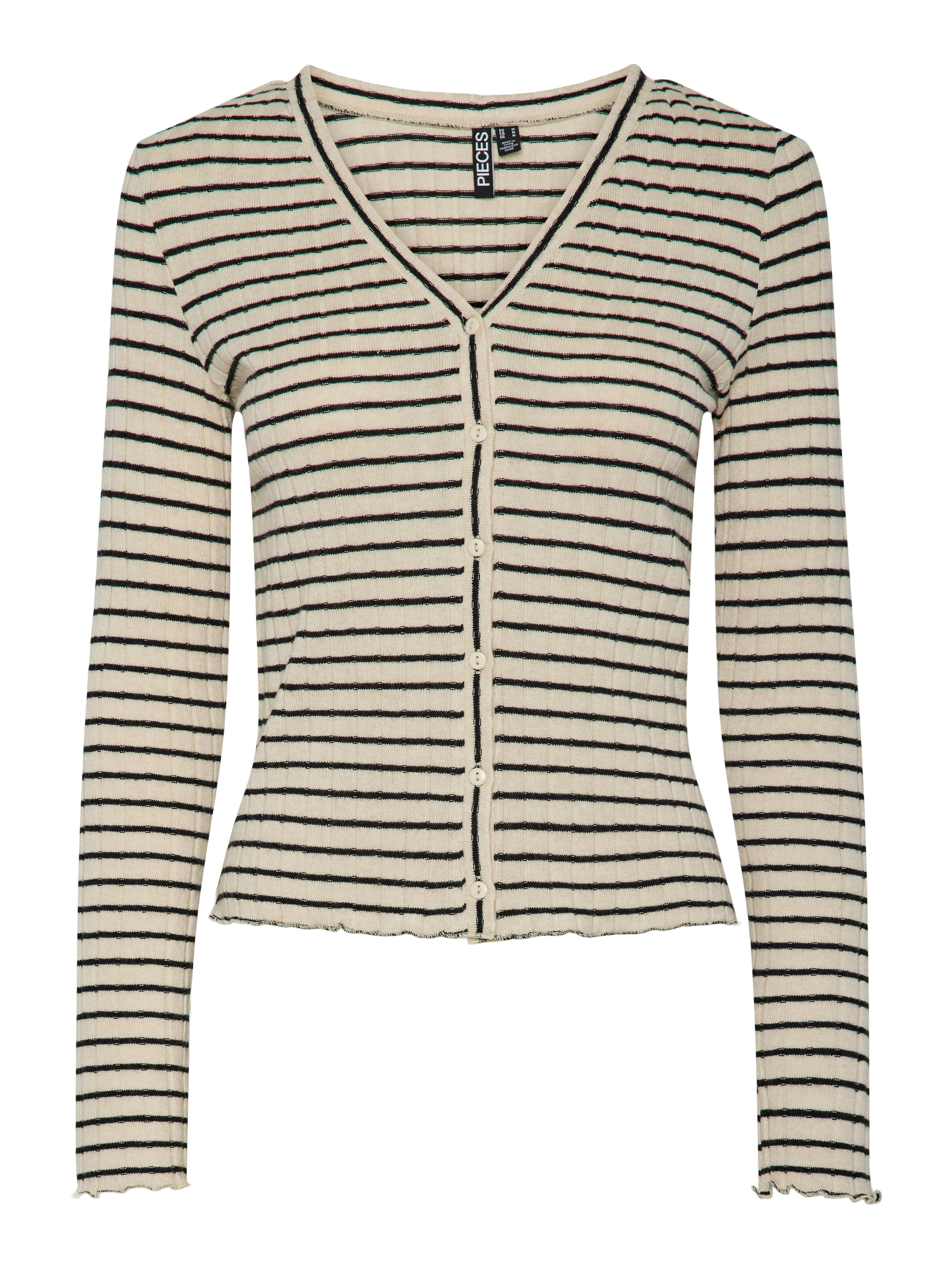 PIECES Knit Cardigan 'Iris' in Beige: front