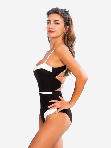 Cupshe Bandeau Swimsuit in Black