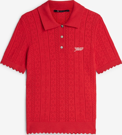 Tommy Jeans Pulover 'Pointelle Flag Short Sleeve' veličine XS-S u crvena, Pregled proizvoda