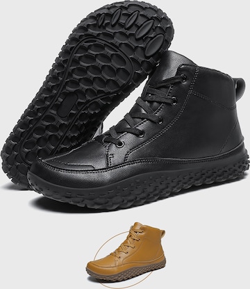 DOTALES Schnürstiefel 'DOTALES - Haven Barfußschuhe' in Schwarz: Vorderseite