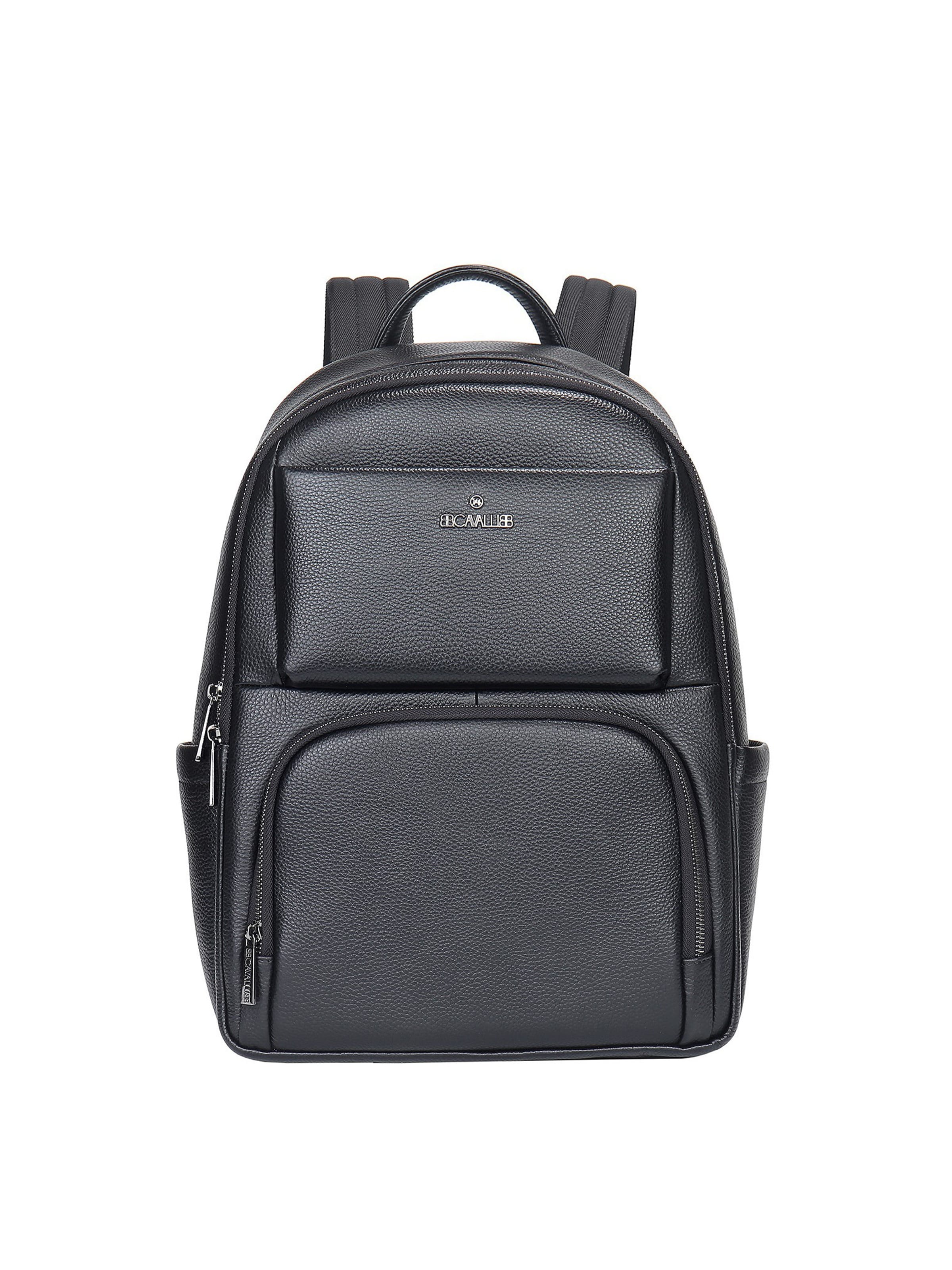 Zaino 'Zaino B Cavalli Vera Pelle - Chiusura Zip, Tasche Multiple, Manico Pelle' di B. Cavalli in nero: frontale