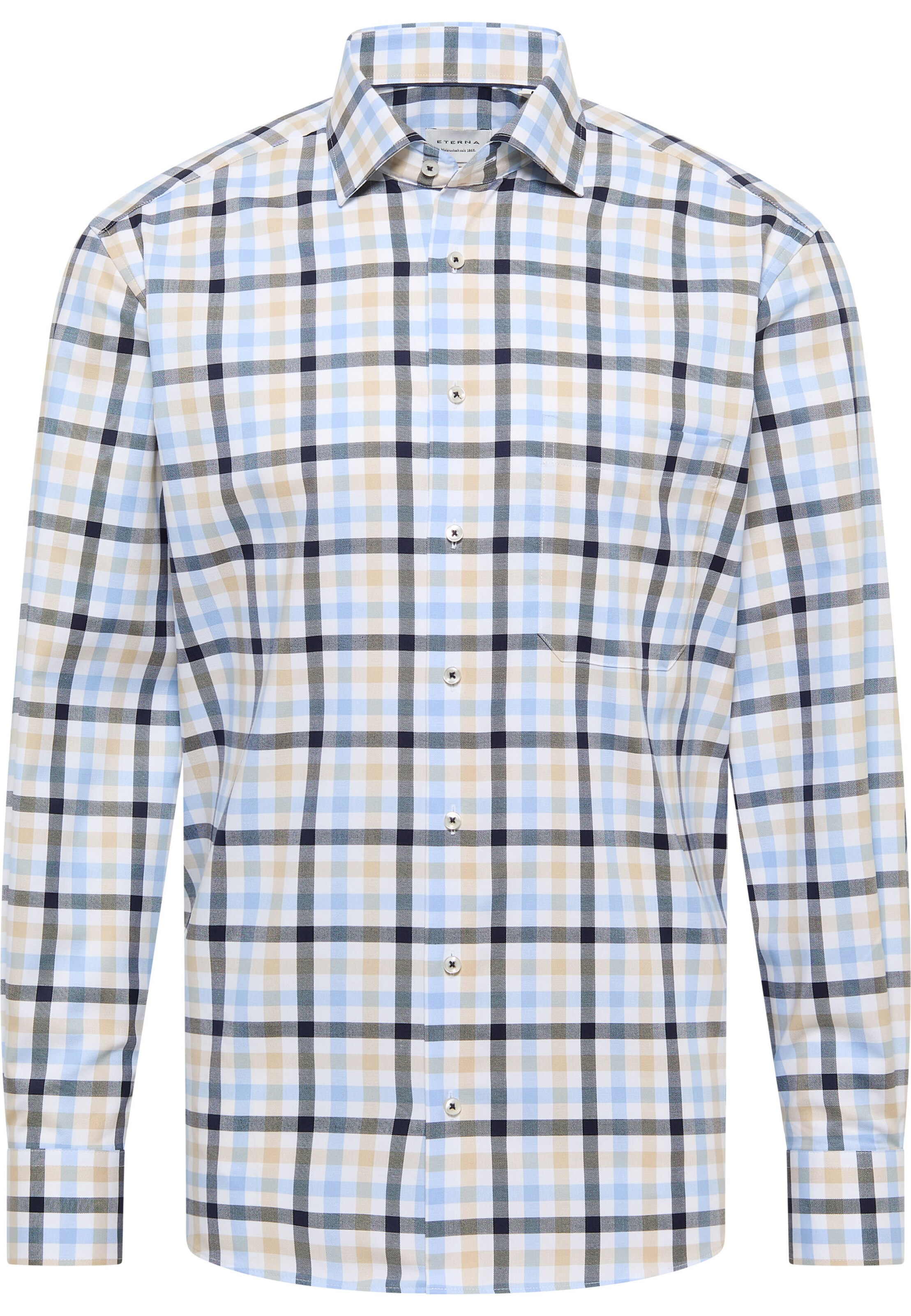 ETERNA Comfort fit Button Up Shirt in Blue: front