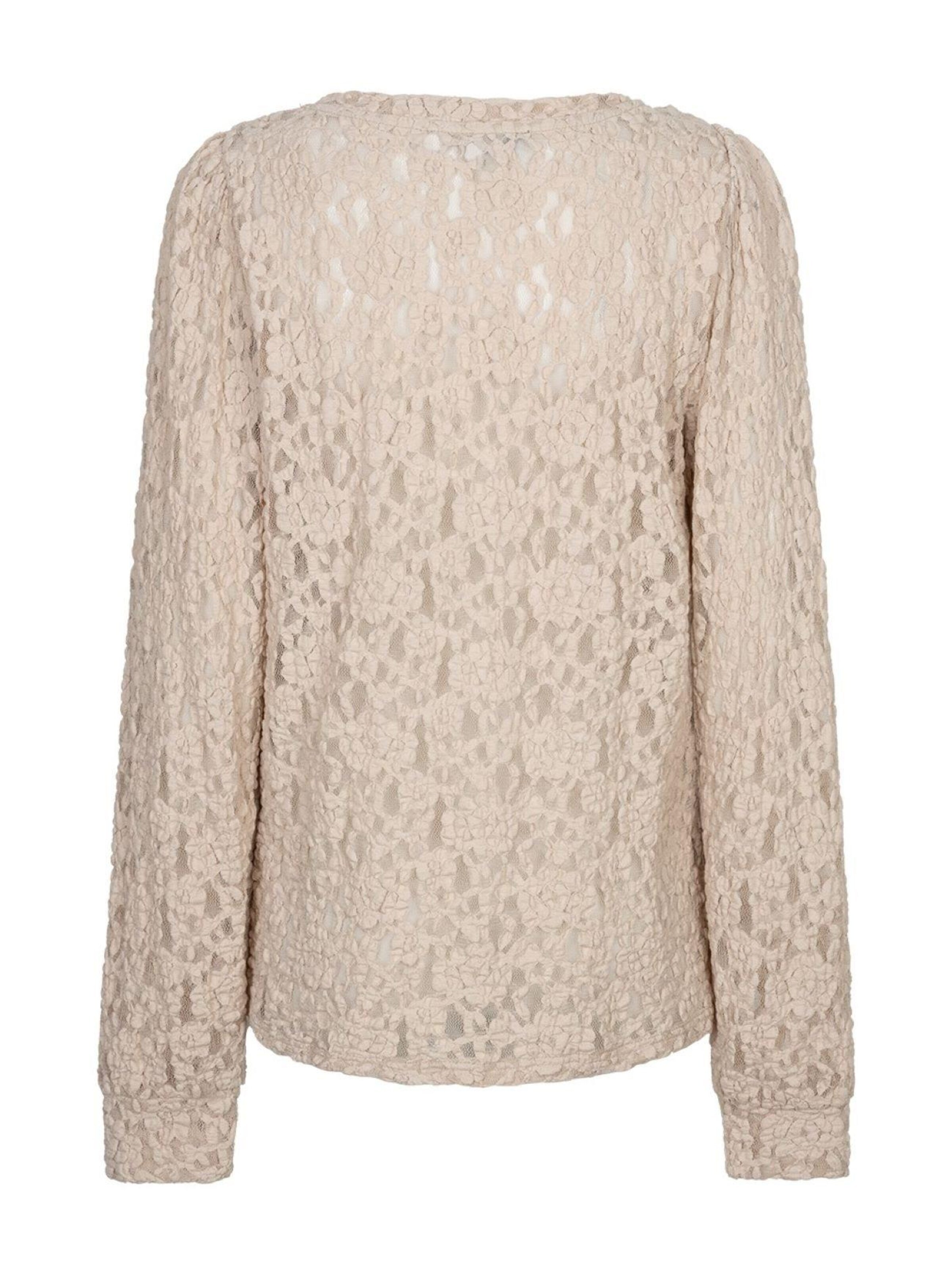 Red Button Top in Beige