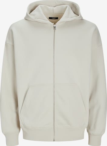 JACK & JONES Zip-Up Hoodie 'HARVEY' in Grey: front