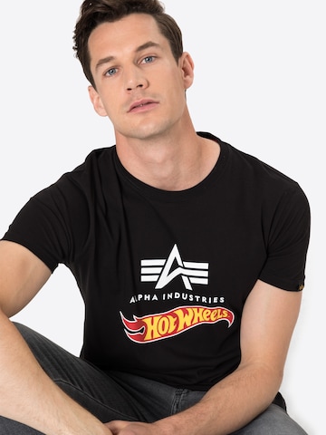 ALPHA INDUSTRIES Shirt 'Hot Wheels' in Zwart