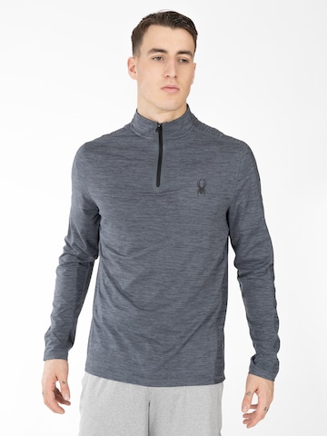 T-Shirt fonctionnel Spyder en gris : devant