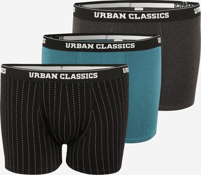 Boxeri Urban Classics Plus Size pe gri / verde petrol / negru, Vizualizare produs