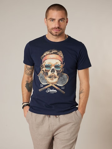 T-Shirt 'TENNIS' Deeluxe en bleu : devant
