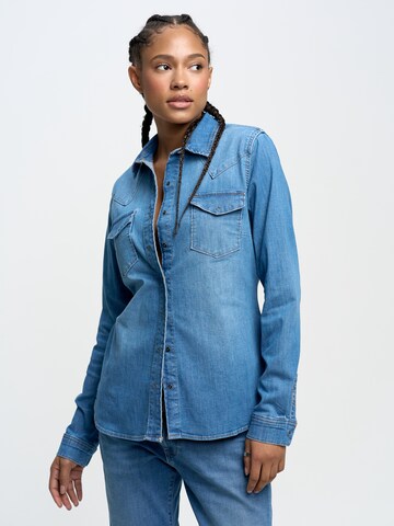 BIG STAR Blouse 'NORRA' in Blauw: voorkant