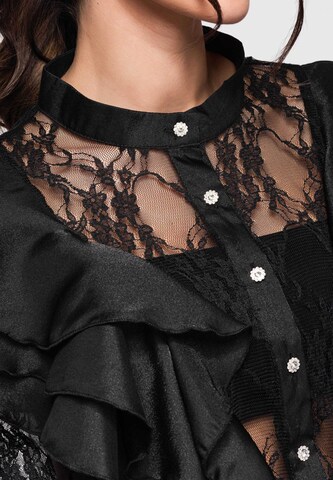 Ombre Bluse 'OW-SH-E0007' in Schwarz