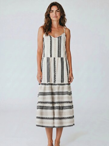 Abito estivo 'BEACHWEAR BEIGE & BLACK EMBROIDERY' di Pink Label in beige: frontale