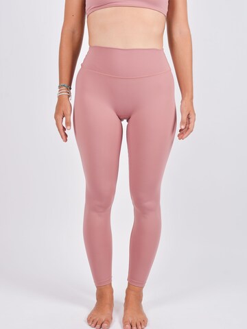 Kadoo Slimfit Leggings 'Flow - Sunset (recycelt)' in Roze: voorkant