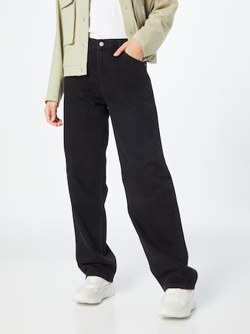 Calvin Klein Jeans Wide leg Jeans in Zwart: voorkant