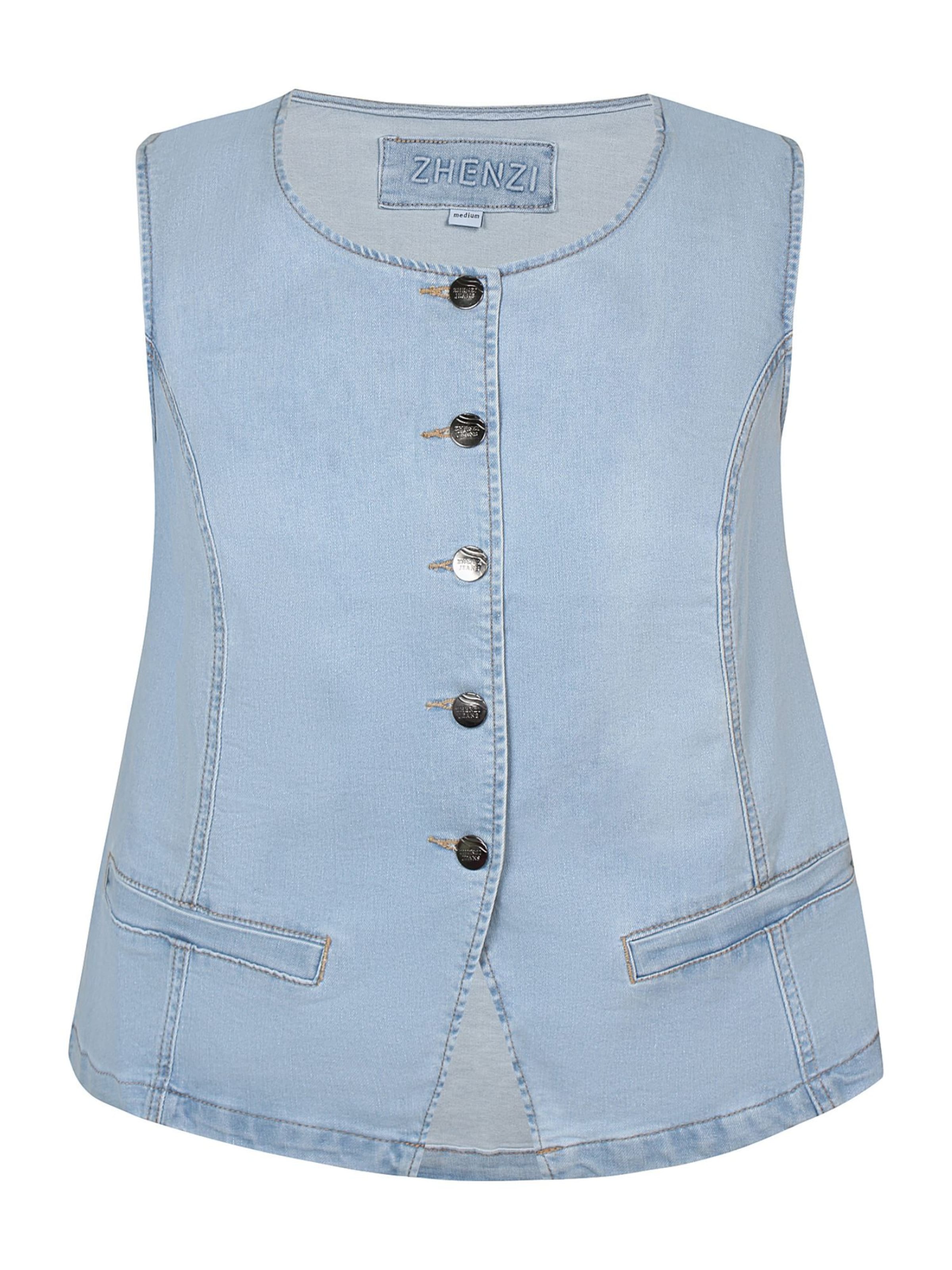 Zhenzi Bodywarmer 'Joana 1396' in Blauw: voorkant