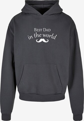 Merchcode Sweatshirt 'Fathers Day - Best dad in the world' in Grau: predná strana