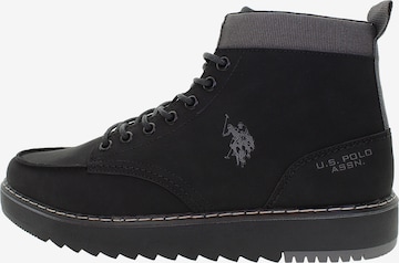 U.S. POLO ASSN. Schnürboots 'London001' in Schwarz: Vorderseite