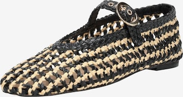 INUOVO Ballet Flats with Strap in Black: front