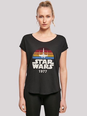 F4NT4STIC Shirt 'Star Wars X-Wing Trip 1977' in Zwart: voorkant