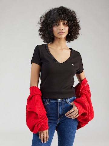 melns Tommy Jeans T-Krekls 'Essential': no priekšpuses