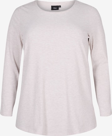 Zizzi Slaapshirt 'Malvis' in Beige: voorkant