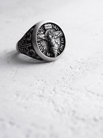REYTEL Ring 'JESUS CHRIST HAVE MERCY ON US'‌‌‌‌‌‌‌‌ in Silber: Vorderseite
