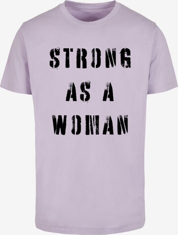 Merchcode Shirt 'WD - Strong As A Woman' in Lila: voorkant